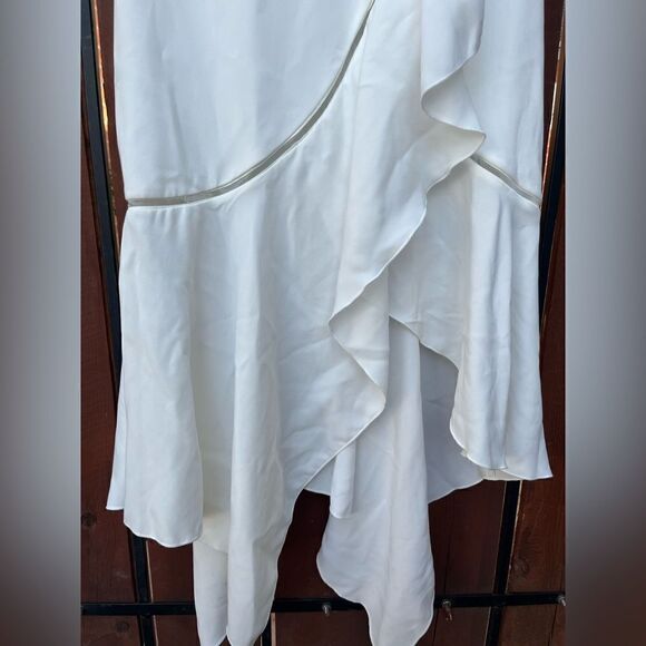 Jonathan Simkhai Assymetric Ruffle Dress size 4 white - Picture 9 of 10